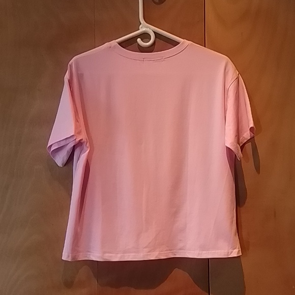 Pinky/peach short sleeve top with embroidered peach, size M from Miss Zhang - Picture 3 of 4